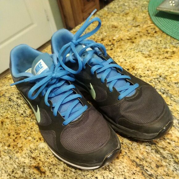 Nike Dual Fusion Black Blue Running Athletic Shoes 443837-012 Womens Size 7.5 - Picture 3 of 12